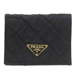 PRADA Prada Nylon Quilted Bi-fold Wallet Black