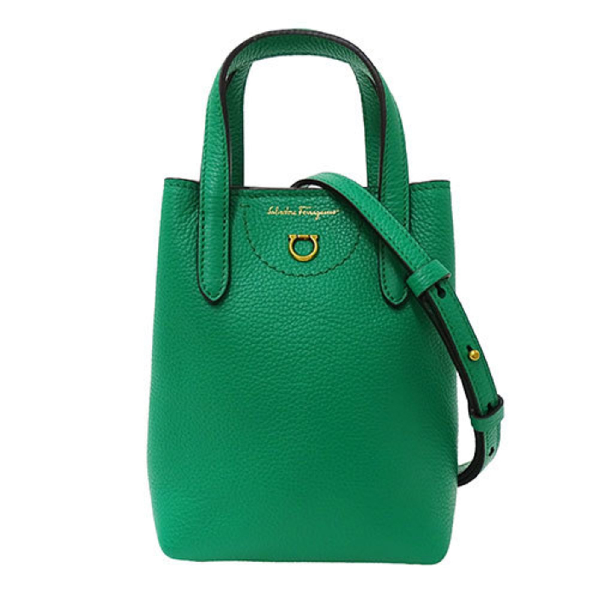 Salvatore Ferragamo Ferragamo Bag Women's Handbag Shoulder 2way Leather Gancini Smeraldo Green 212964