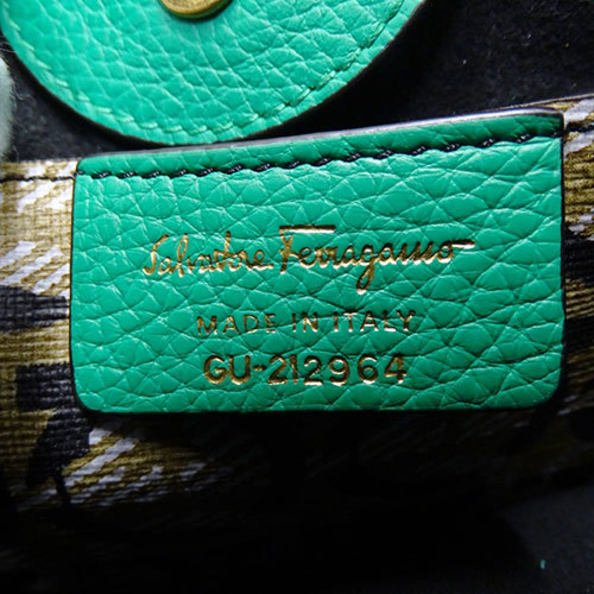 Salvatore Ferragamo Ferragamo Bag Women's Handbag Shoulder 2way Leather Gancini Smeraldo Green 212964