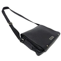 BVLGARI Men's Shoulder Bag Leather Urban Black