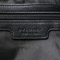 BVLGARI Men's Shoulder Bag Leather Urban Black