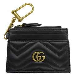 GUCCI Card Case Women's Coin Purse GG Marmont Leather Key Wallet Black 627064