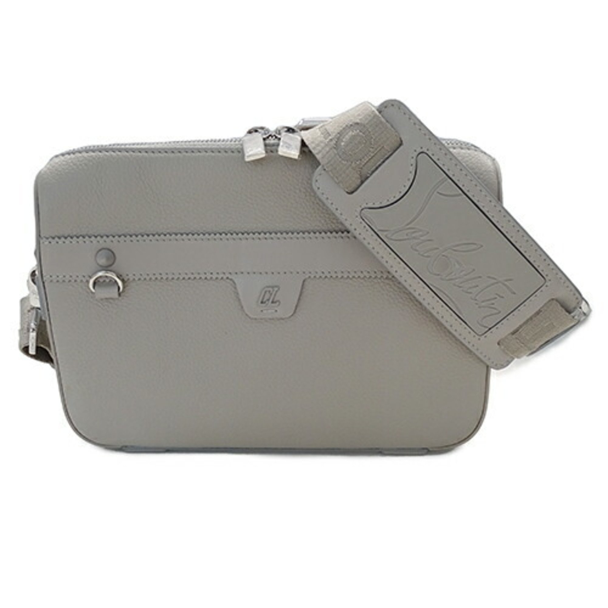 Christian Louboutin Bag Men's Crossbody Shoulder Calf RUISBUDDY Gray 3225098