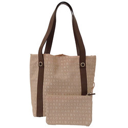 BVLGARI Women's Tote Bag Canvas Mania Pink Beige