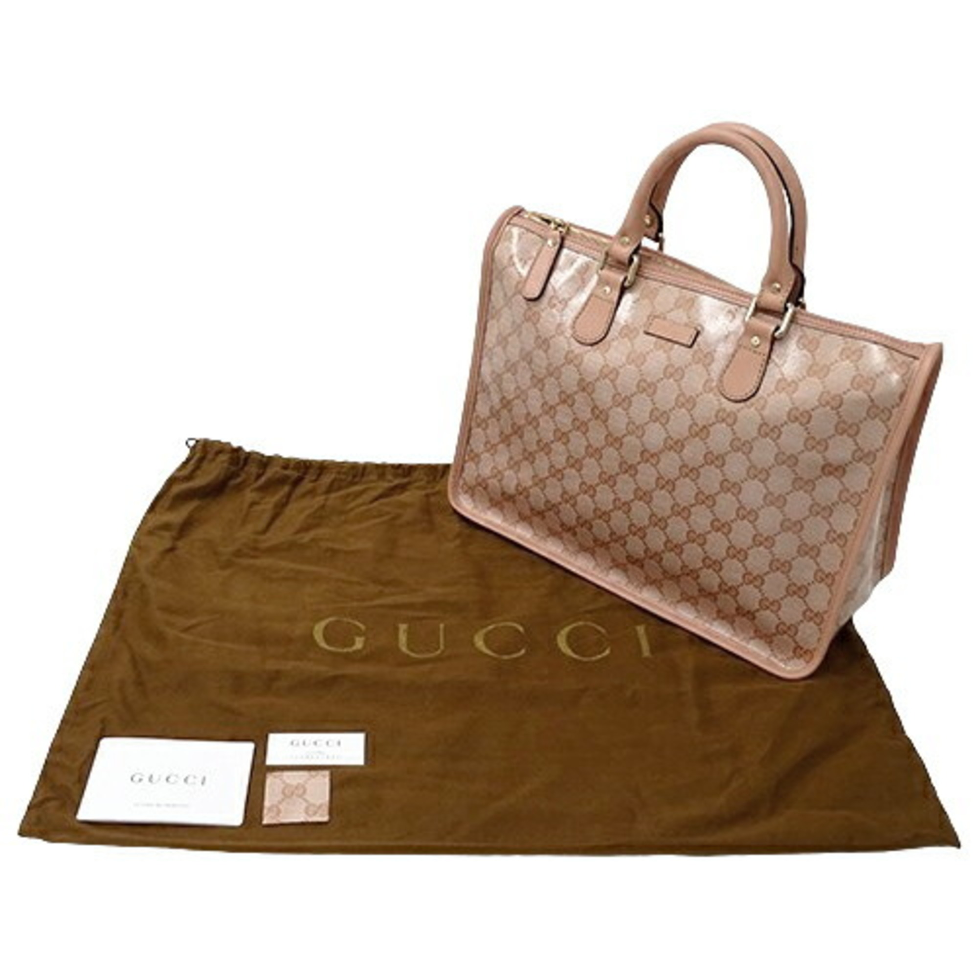 GUCCI Bag Women's Handbag Tote GG Crystal Pink 190259