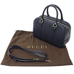 GUCCI Bag for Women Micro GG Shima Handbag Shoulder 2way Leather Navy 510286 Blue