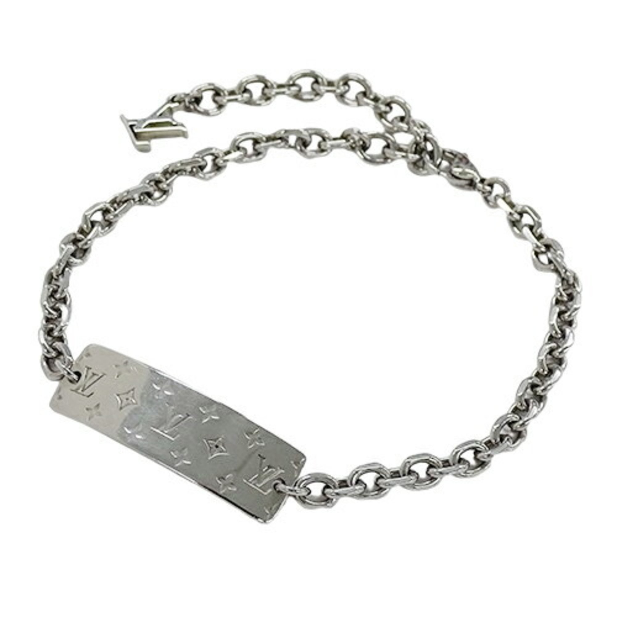 LOUIS VUITTON Bracelet for Men Monogram Bold Silver M00681 LE2242 Plate