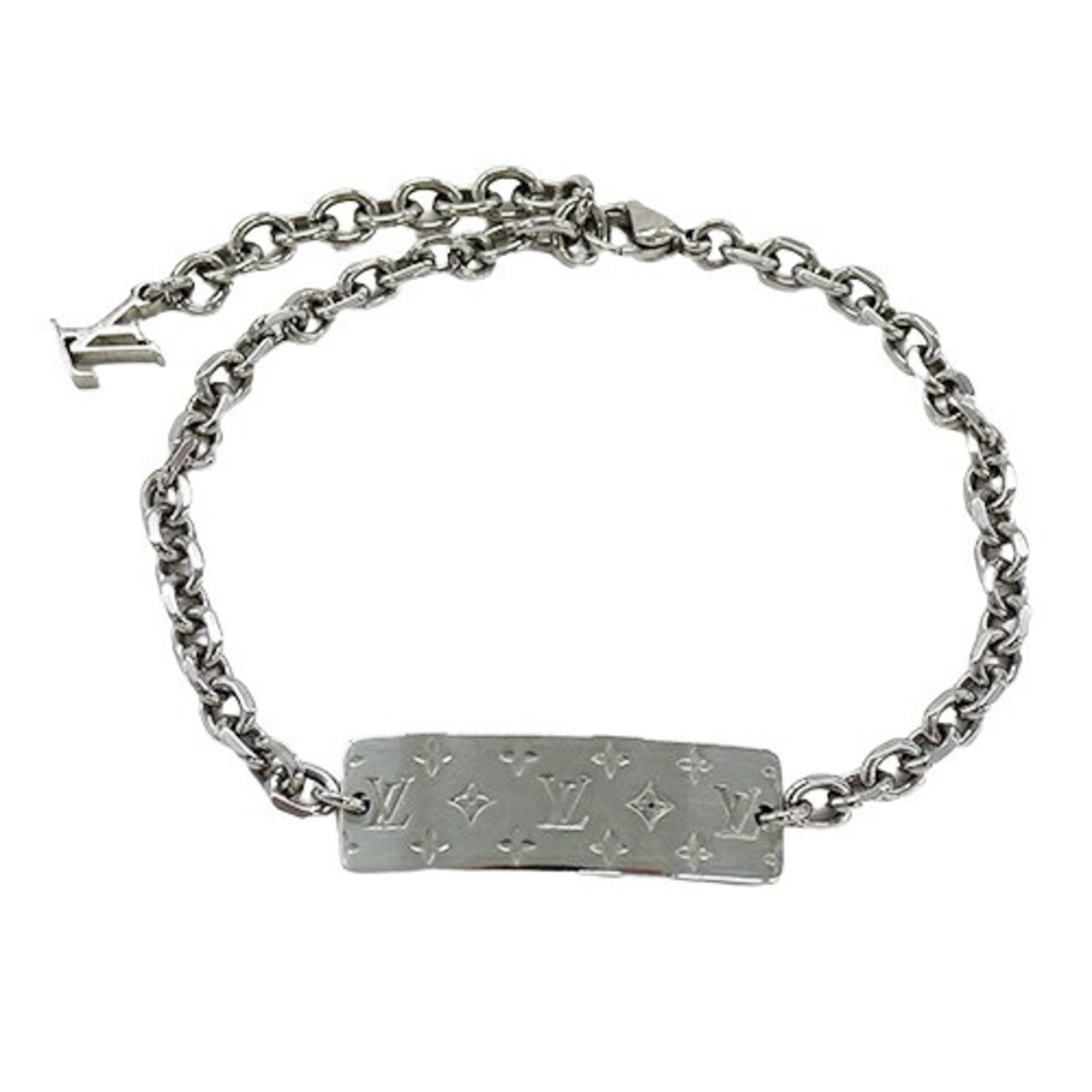 LOUIS VUITTON Bracelet for Men Monogram Bold Silver M00681 LE2242 Plate