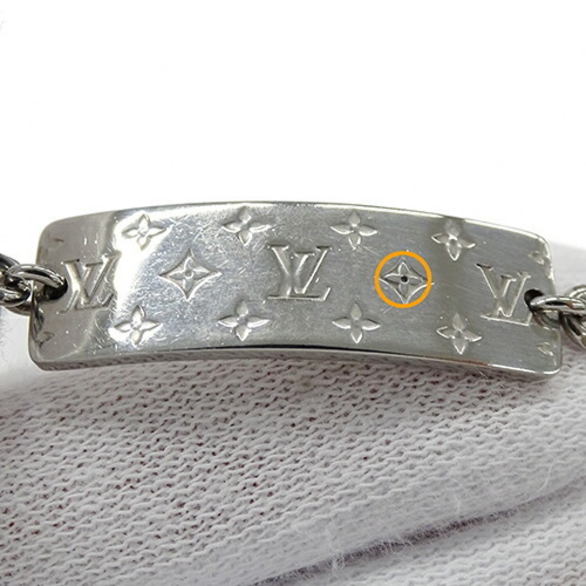 LOUIS VUITTON Bracelet for Men Monogram Bold Silver M00681 LE2242 Plate