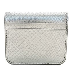 BALENCIAGA Wallet for Women and Men, Bi-fold Wallet, Leather, Silver, Compact, Flashy, Coin Pocket