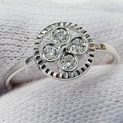 Louis Vuitton LOUIS VUITTON Ring for Women 750WG Diamond Bergsan Blossom BB White Gold #55 Approx. Size 14 Polished