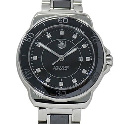 TAG Heuer Formula 1 WAH1314 BA0867 Ladies Watch 12P Diamond Date Quartz Stainless Steel SS Ceramic Black Polished