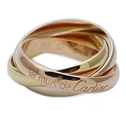 Cartier Ring for Women 750PG 750WG 750YG Trinity Classical Model Pink Gold White Yellow #52 Size 12 Three Colors 3 Row Polished