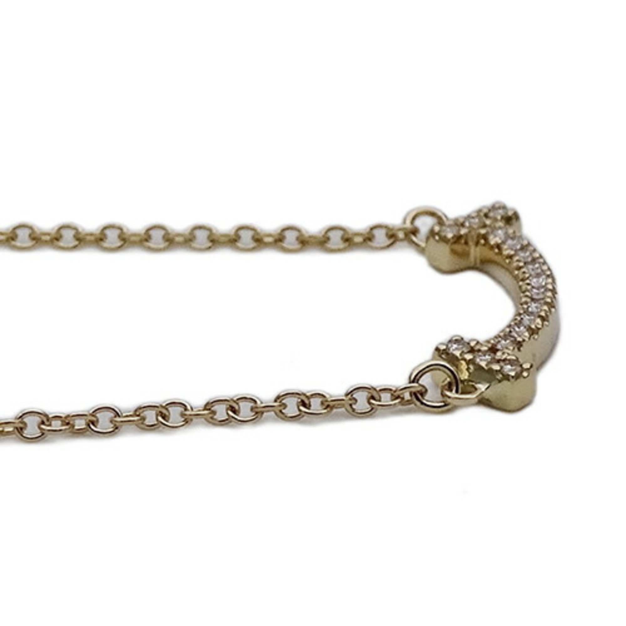 Tiffany & Co. Necklace for women, 750YG, diamond, T Smile, yellow gold, polished