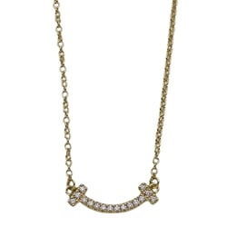 Tiffany & Co. Necklace for women, 750YG, diamond, T Smile, yellow gold, polished