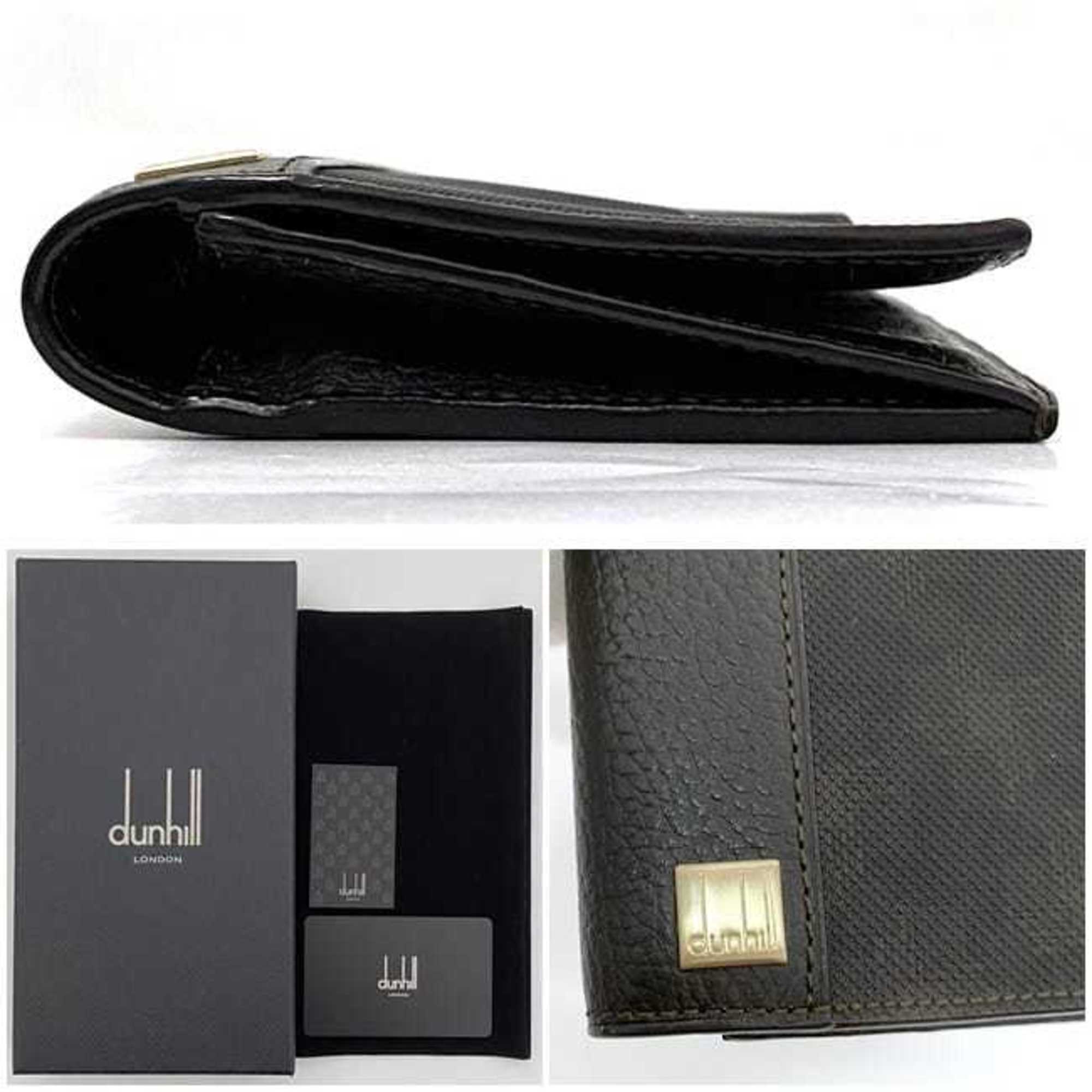 Dunhill Bi-fold Long Wallet ec-21175 Dark Brown Oxford L2H710B PVC Leather dunhill Plate Men's