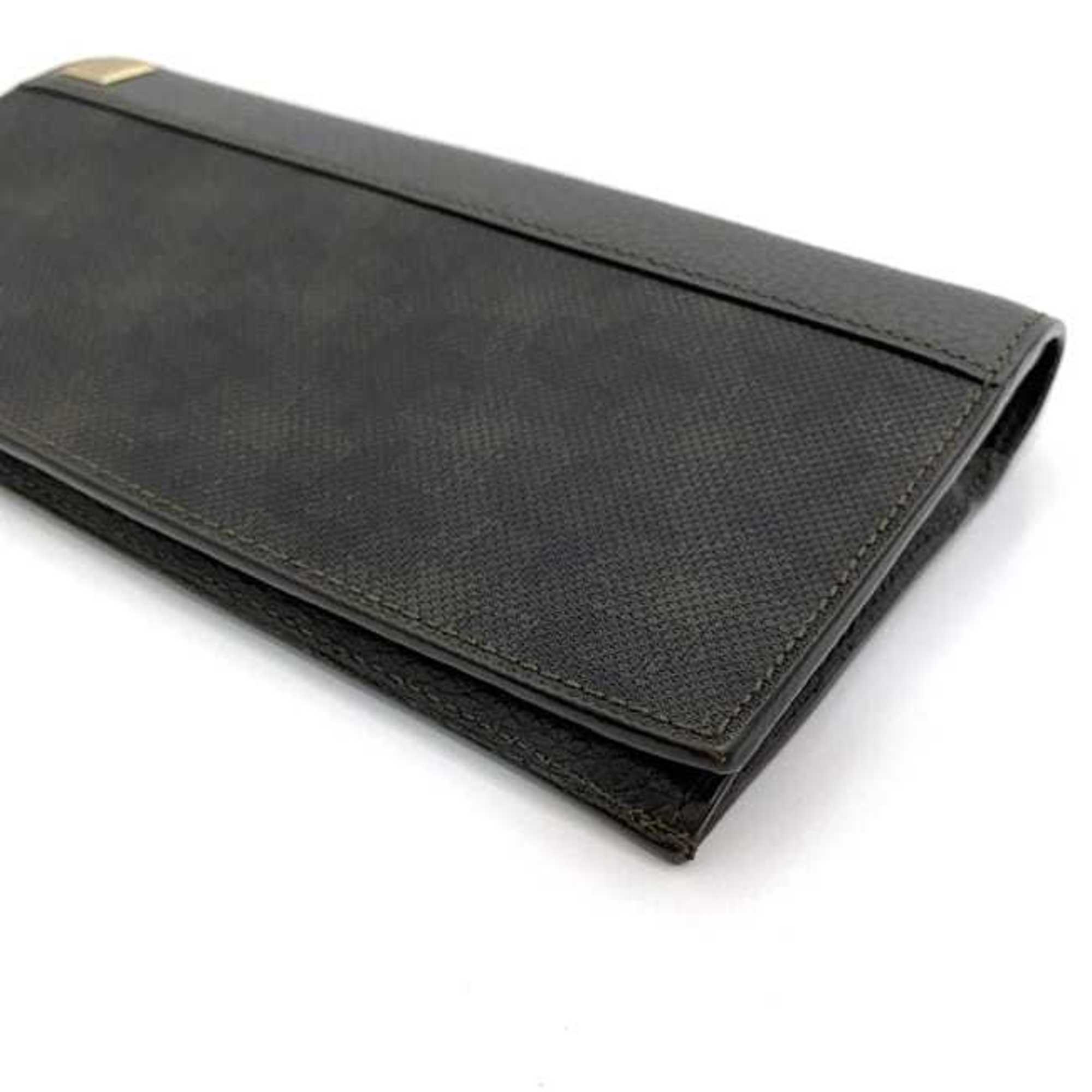 Dunhill Bi-fold Long Wallet ec-21175 Dark Brown Oxford L2H710B PVC Leather dunhill Plate Men's