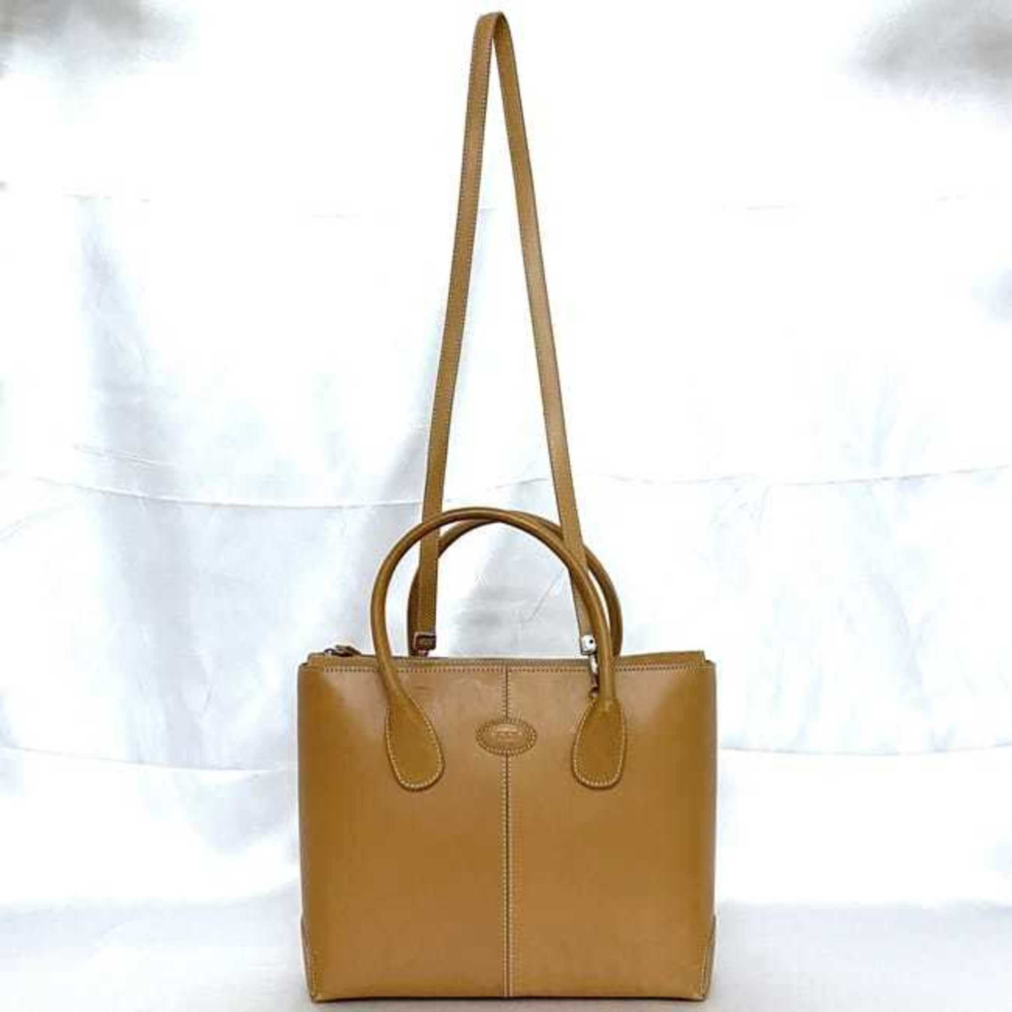 Tod's 2-way bag ec-21192 camel brown shoulder handbag leather TOD'S self-supporting ladies