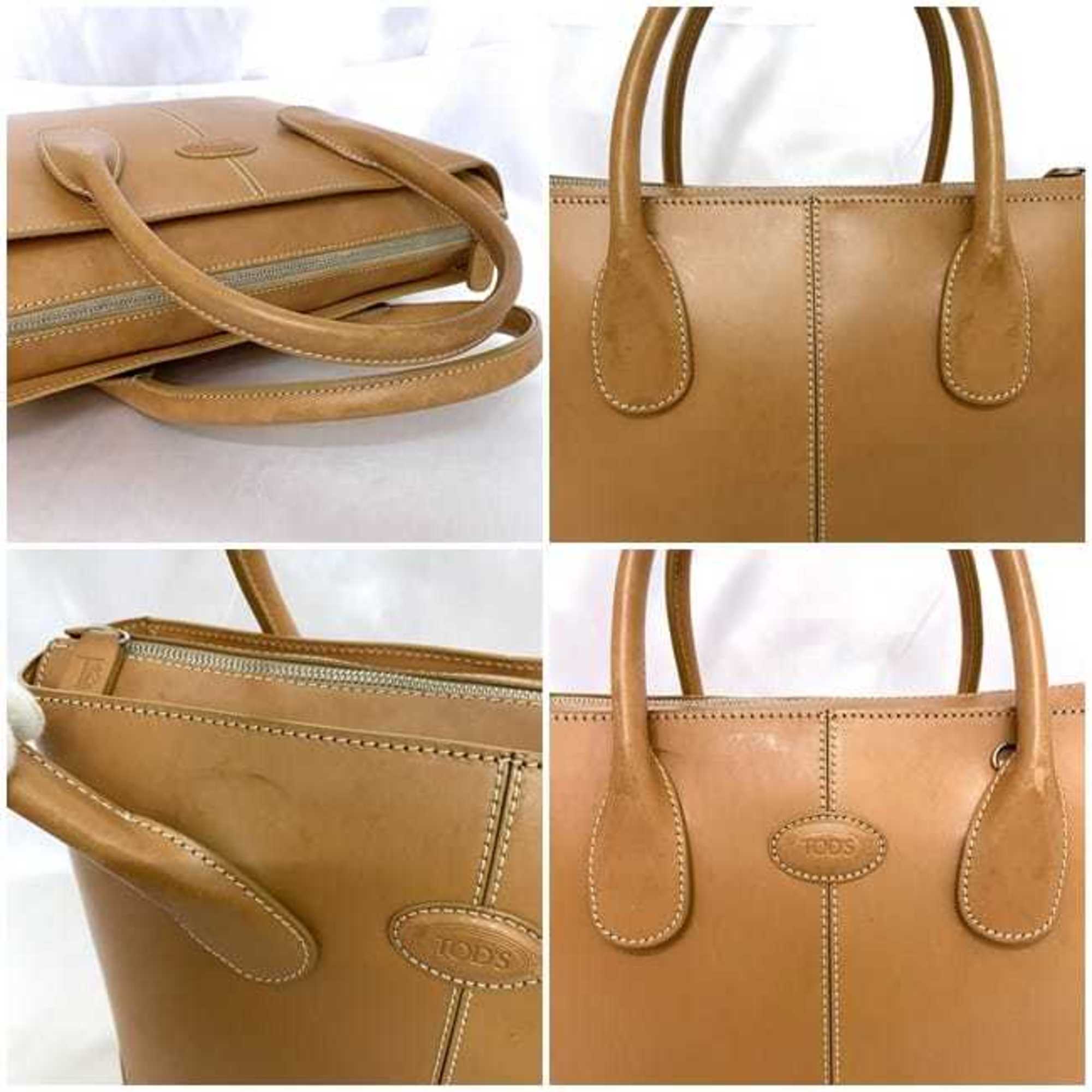 Tod's 2-way bag ec-21192 camel brown shoulder handbag leather TOD'S self-supporting ladies