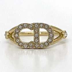 Christian Dior Ring f-21236 Gold Size 9.5 GP Rhinestone CD Stone Women's