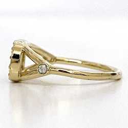 Christian Dior Ring f-21236 Gold Size 9.5 GP Rhinestone CD Stone Women's