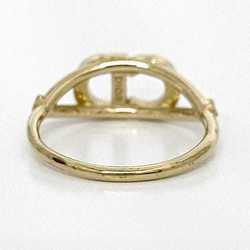 Christian Dior Ring f-21236 Gold Size 9.5 GP Rhinestone CD Stone Women's