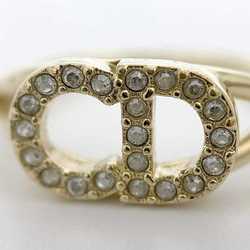 Christian Dior Ring f-21236 Gold Size 9.5 GP Rhinestone CD Stone Women's