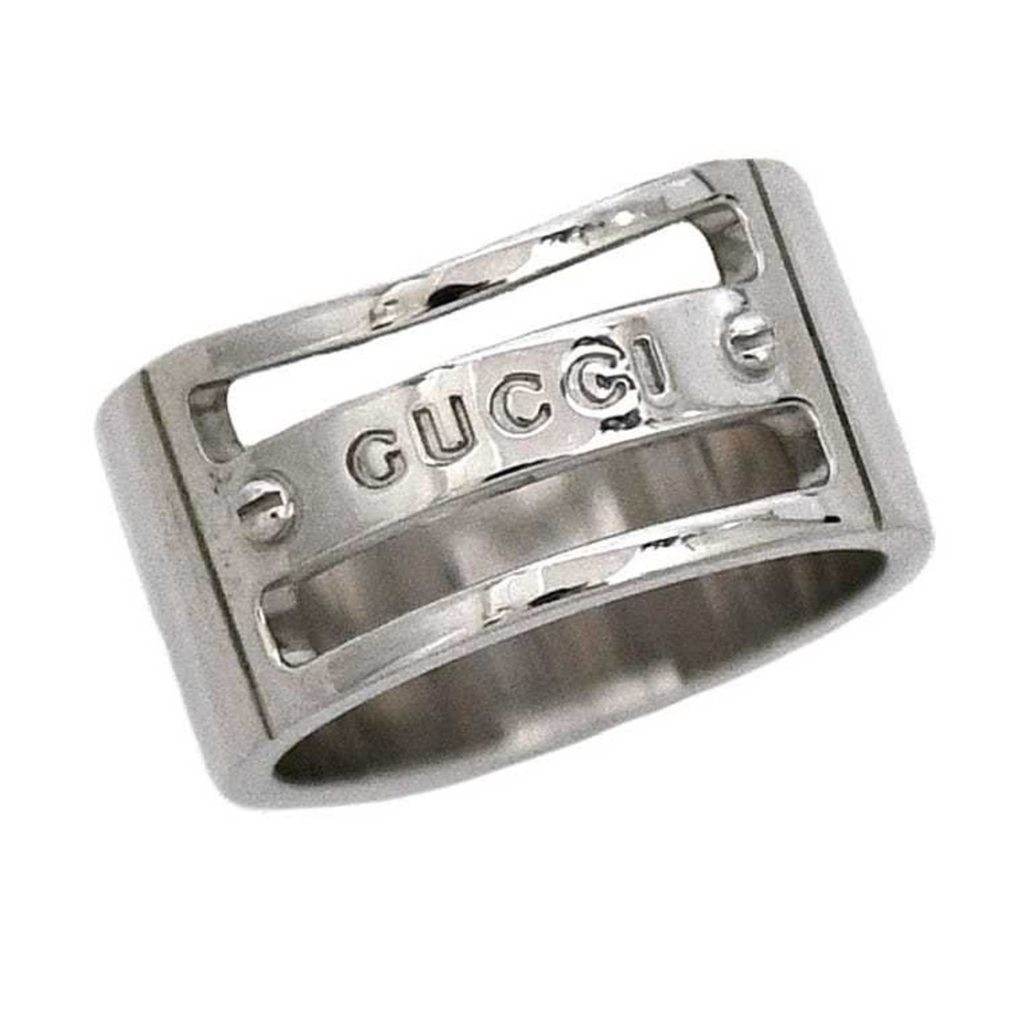 Gucci Ring ec-21087 Silver Size 19 Ag 925 GUCCI Plate Screw Men's