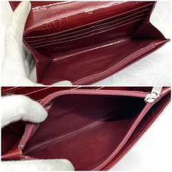 Cartier Bi-fold Long Wallet ec-21176 Red Happy Birthday CRL3000722 Leather Must Pattern Women's