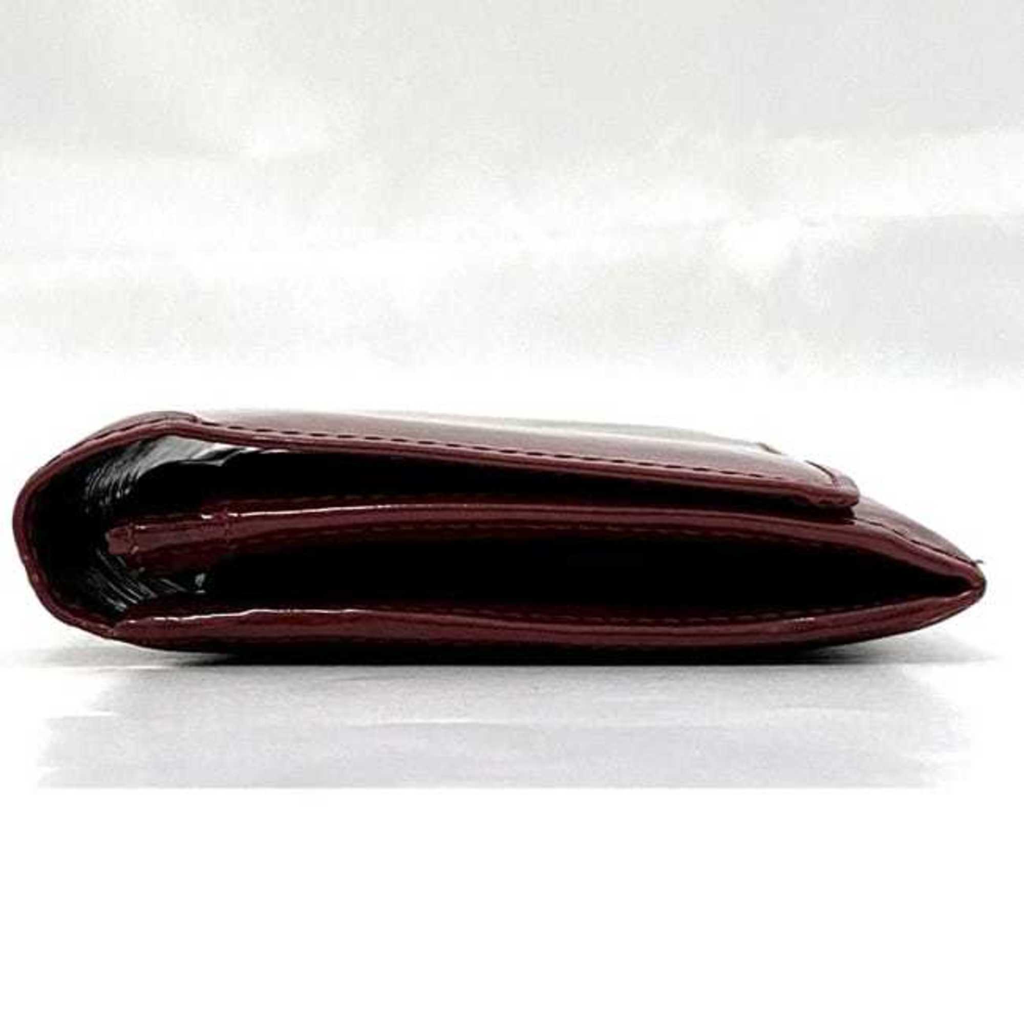 Cartier Bi-fold Long Wallet ec-21176 Red Happy Birthday CRL3000722 Leather Must Pattern Women's