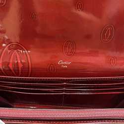 Cartier Bi-fold Long Wallet ec-21176 Red Happy Birthday CRL3000722 Leather Must Pattern Women's