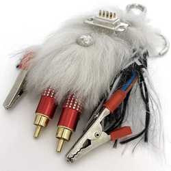 Prada Keychain Trick Robot f-21241 White Silver Red TALCO TRICK ROBOT 1TR264 Metal Fur PRADA Bag Charm Keyring