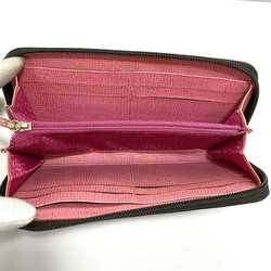 Fendi Round Long Wallet ec-21174 Khaki Green Pink Zucca 8M0024 PVC Leather FENDI FF Women's Pattern