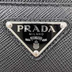 Prada Coin Case ec-21058 Black 1PP122 L-Shaped Purse Saffiano Leather PRADA Triangle Plate Unisex Compact