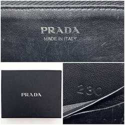 Prada Coin Case ec-21058 Black 1PP122 L-Shaped Purse Saffiano Leather PRADA Triangle Plate Unisex Compact