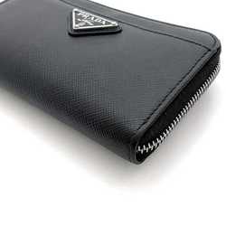 Prada Coin Case ec-21058 Black 1PP122 L-Shaped Purse Saffiano Leather PRADA Triangle Plate Unisex Compact