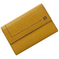 LOEWE Tri-fold Wallet ec-21230 Yellow Anagram Leather Compact Grain Women's