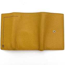 LOEWE Tri-fold Wallet ec-21230 Yellow Anagram Leather Compact Grain Women's