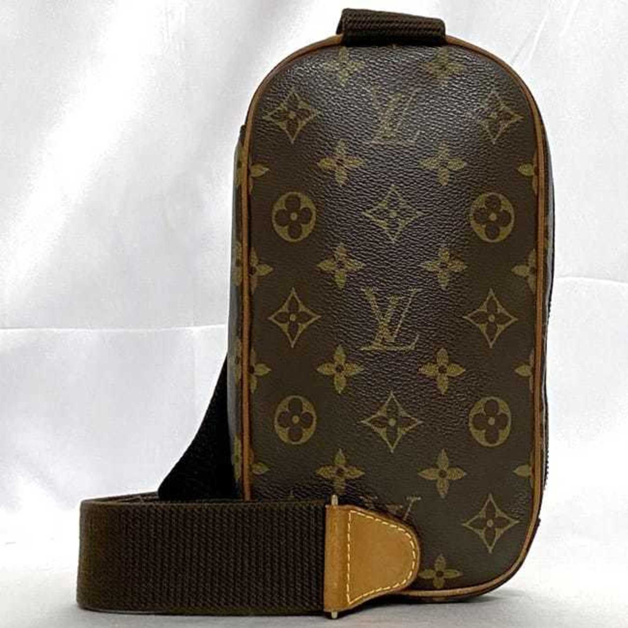 Louis Vuitton Body Bag Pochette Ganjou f-21251 Brown Monogram M51870 Crossbody Canvas CA1013 LOUIS VUITTON Unisex Compact