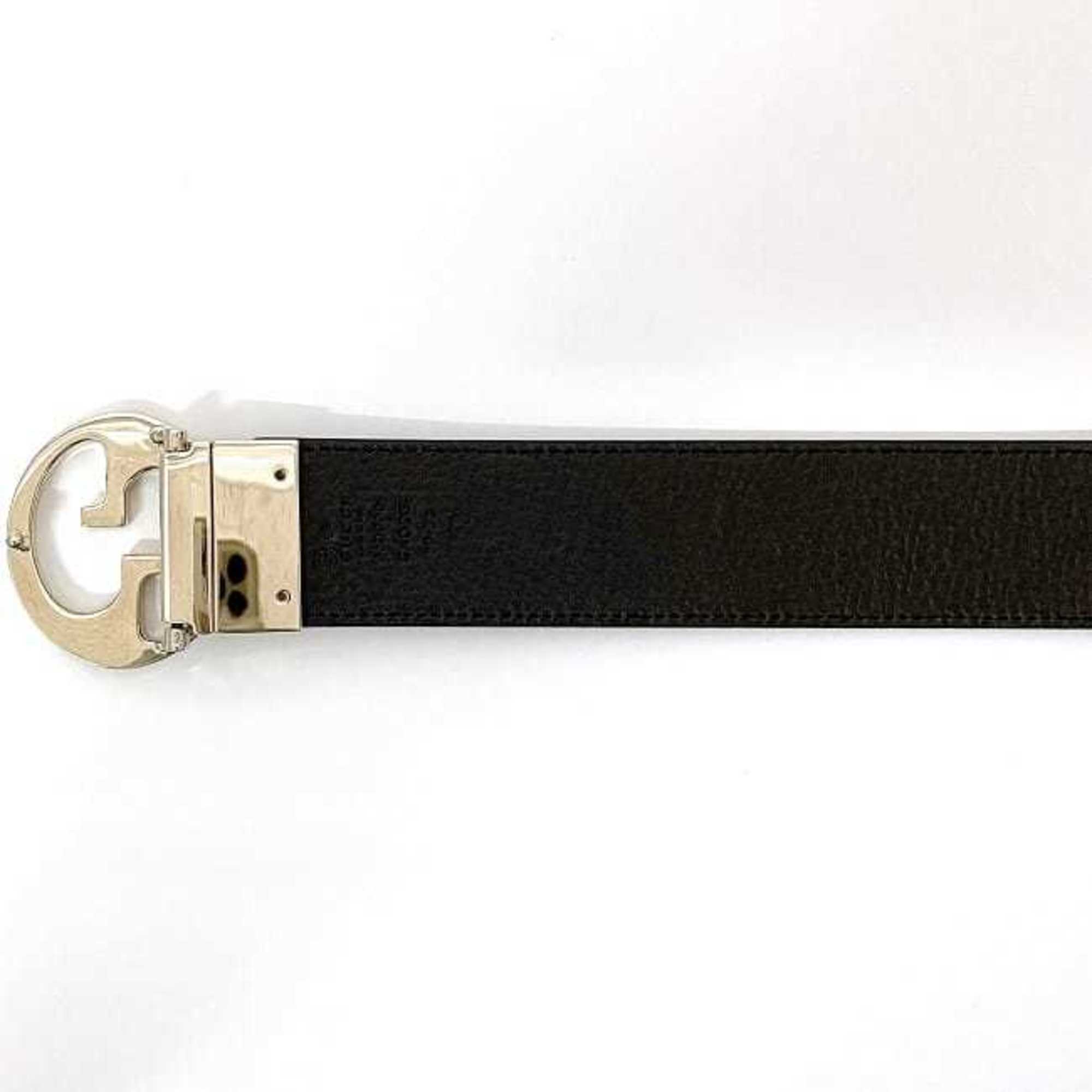 Gucci Belt ec-21105 Black Dark Brown 450000 40mm Leather GP GUCCI GG Reversible Battal Accent