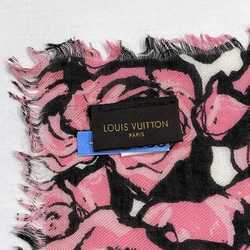 Louis Vuitton Stole Etoile Rock 'n' Roses ec-21132 Pink Black M70475 OS0135 LOUIS VUITTON Rose Scarf Large Size