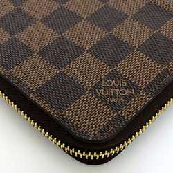 Louis Vuitton Round Long Wallet Zippy f-21286 Brown Rose Ballerine Pink Damier Ebene N60046 Canvas IC Tag Response LOUIS VUITTON