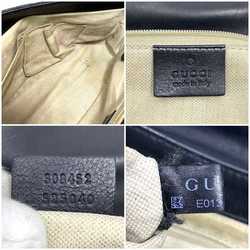 Gucci Shoulder Bag ec-21308 Black Shima Line 308452 Flap Crossbody Leather GUCCI GG Women's