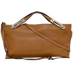 LOEWE 2way Bag Missy f-21324 Brown Anagram Clutch Shoulder Leather 061802 Handbag Second Women's