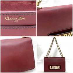 Christian Dior Chain Shoulder Bag f-21215 Red J'ADIOR Flap Leather 09-MA-0147 Soft Women's