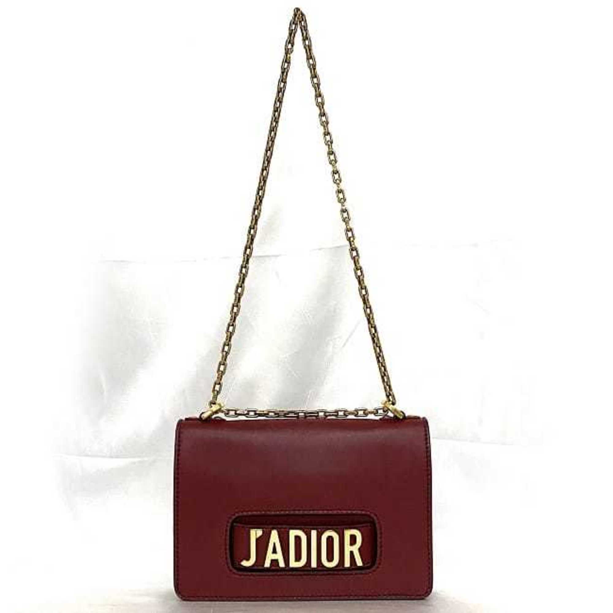 Christian Dior Chain Shoulder Bag f-21215 Red J'ADIOR Flap Leather 09-MA-0147 Soft Women's