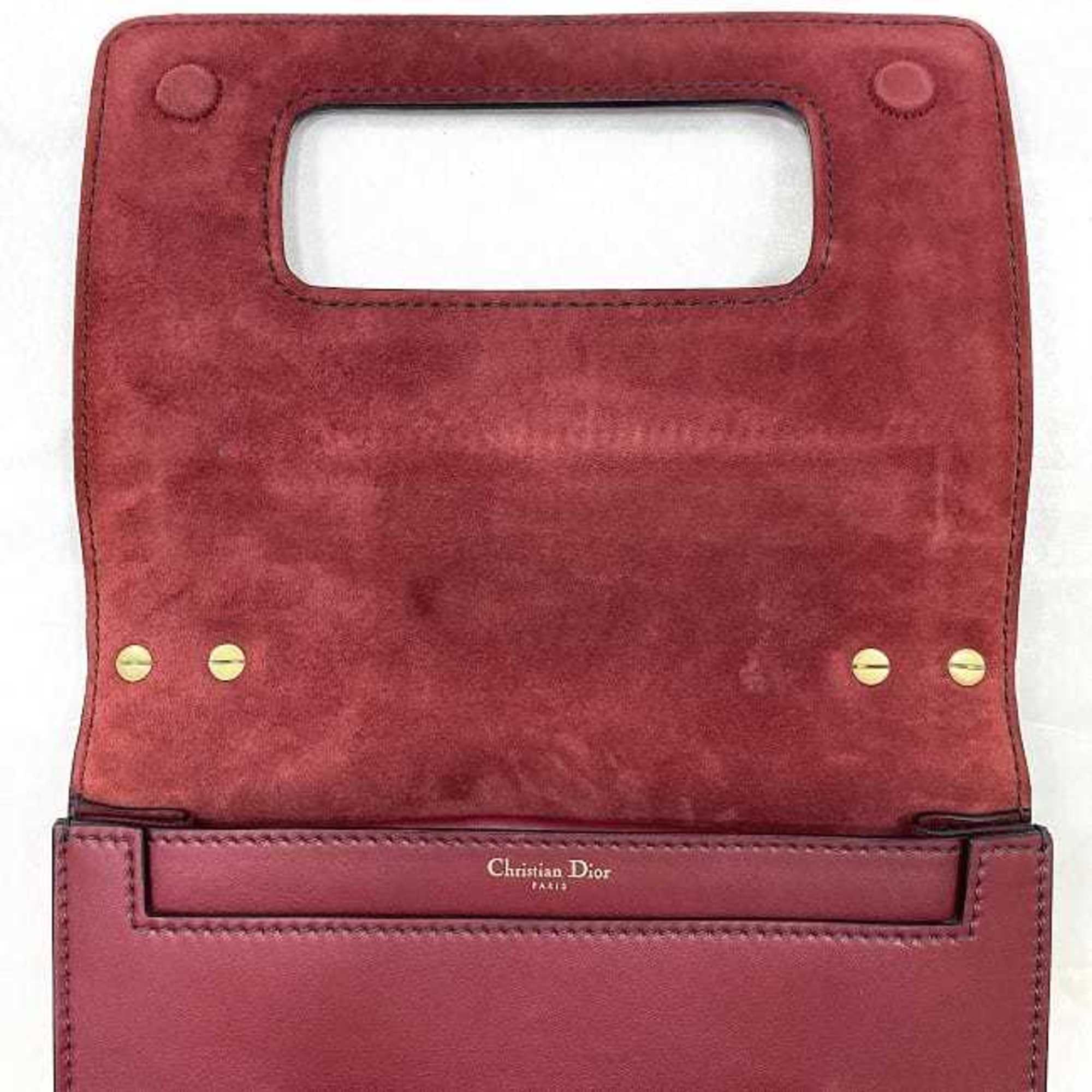 Christian Dior Chain Shoulder Bag f-21215 Red J'ADIOR Flap Leather 09-MA-0147 Soft Women's