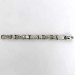 Salvatore Ferragamo Bracelet ec-21184 Silver Gancini Metal Rhinestone Women's Sparkly