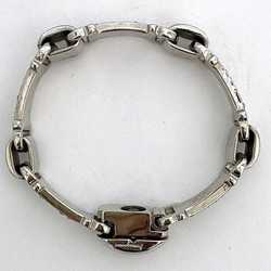 Salvatore Ferragamo Bracelet ec-21184 Silver Gancini Metal Rhinestone Women's Sparkly