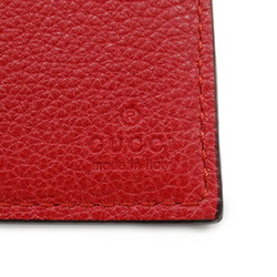 GUCCI Men's Wallet, Bi-fold Billfold, Leather, Red, 496309